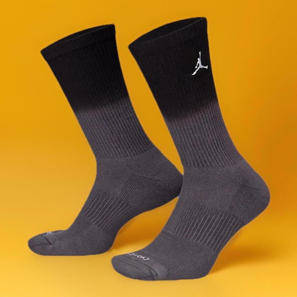 Nike Jordan Jumpman Black Grey Gradient Socks HJ2446 010 Men’s Size XL(12-15)